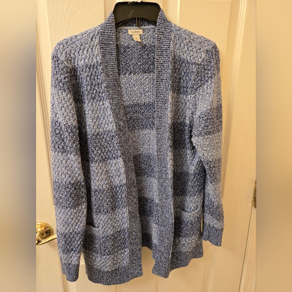 L.L. Bean Blue and Gray Women's Cardigan
